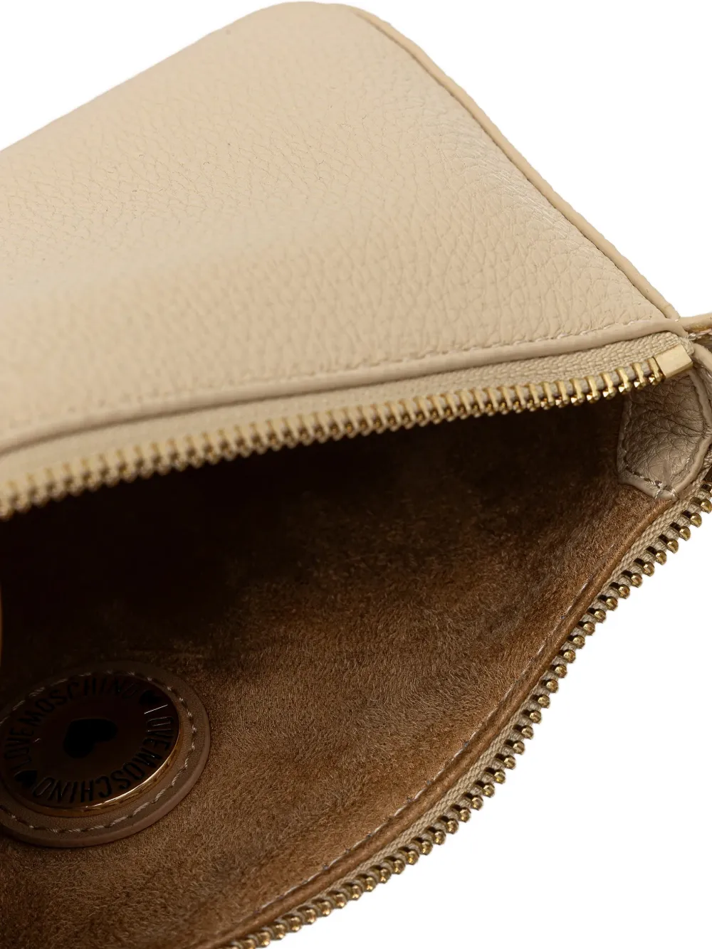 Love Moschino Schoudertas met logoplakkaat Beige