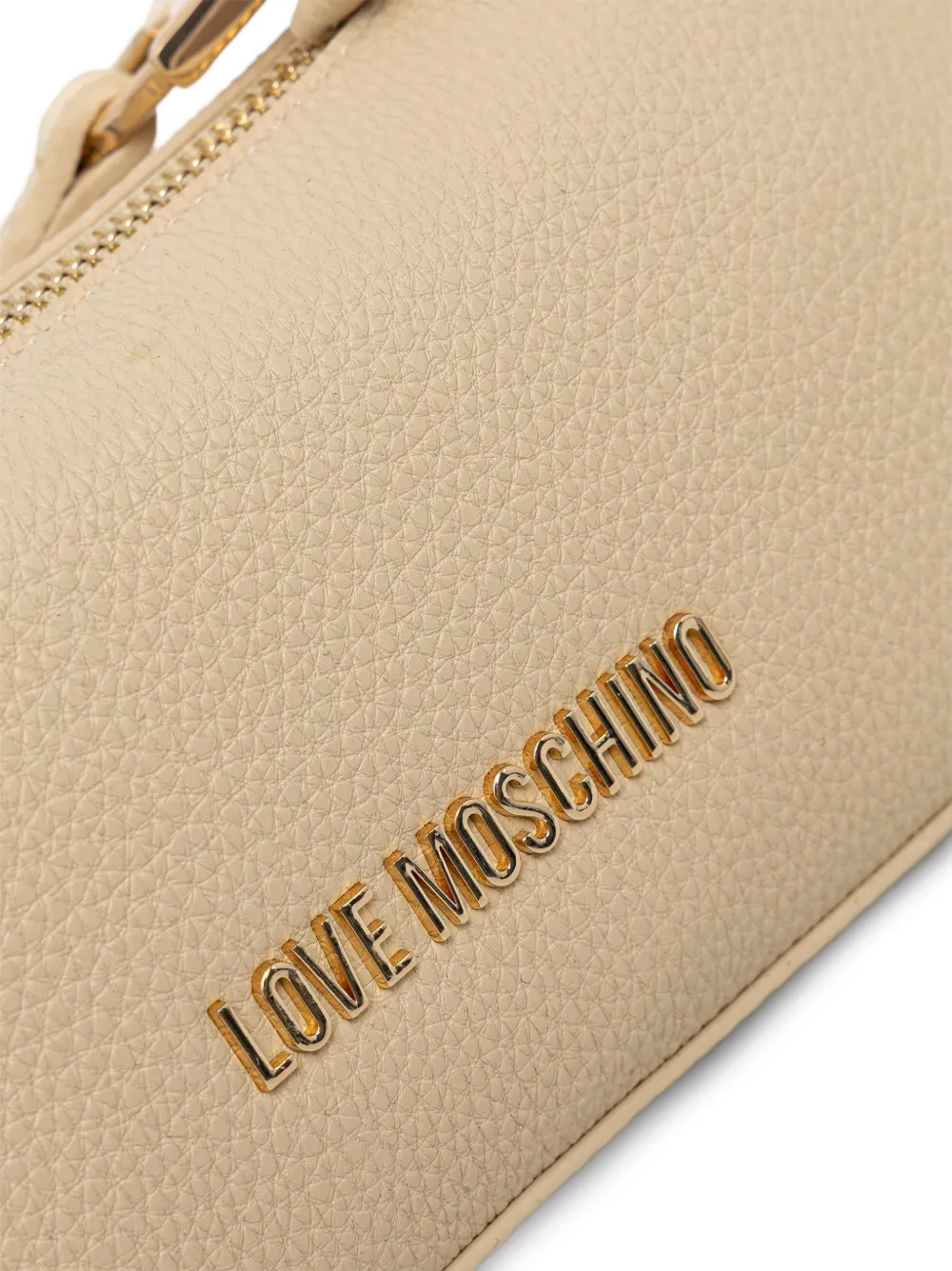 Love Moschino Schoudertas met logoplakkaat Beige