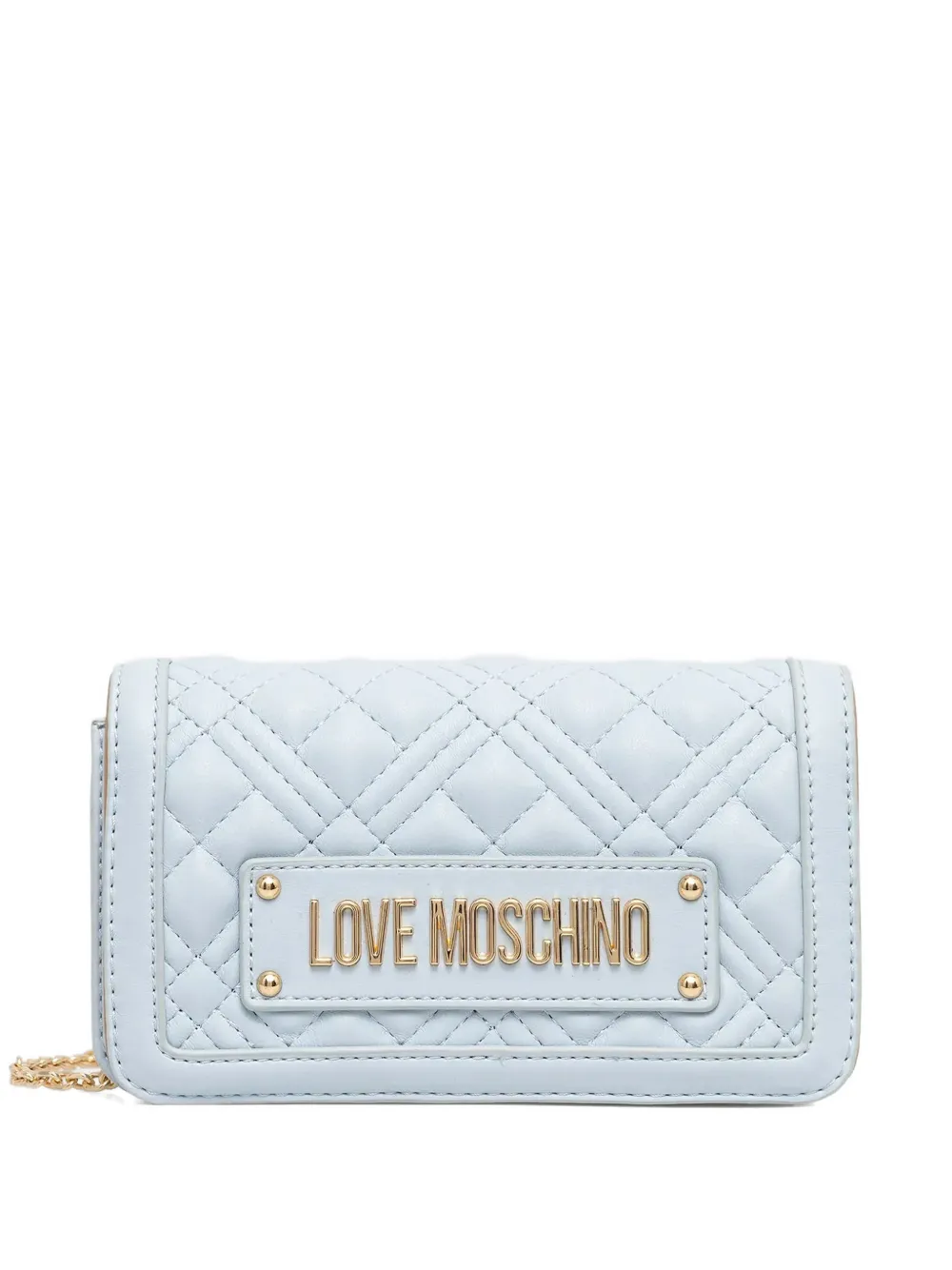 Love Moschino quilted chain-strap cross body bag - Blu