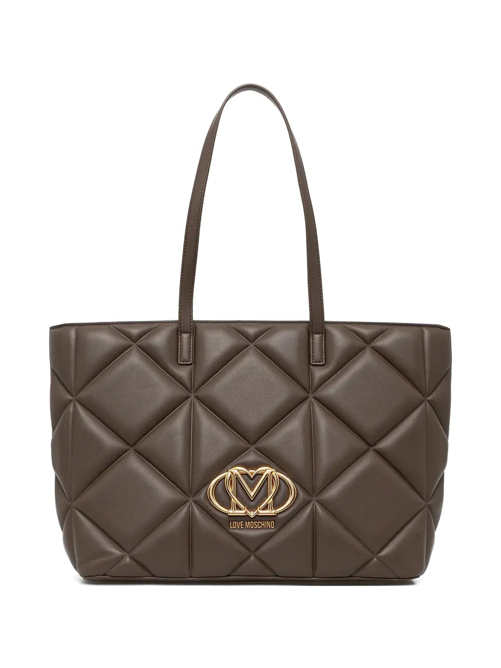 Love Moschino quilted logo-detail tote bag - Marrone