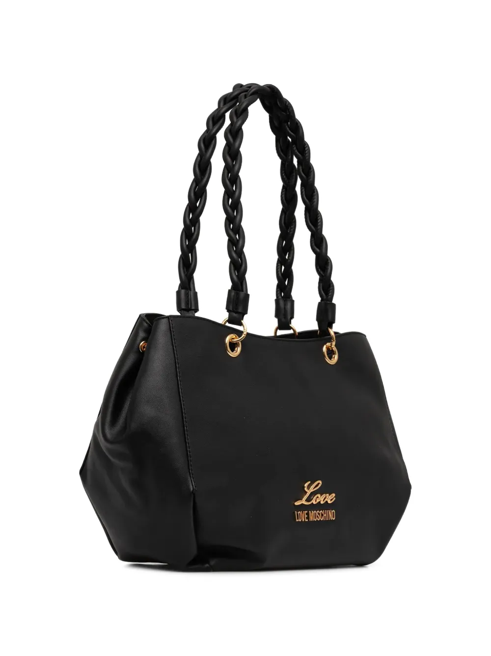Love Moschino Shopper met gevlochten handvat Zwart