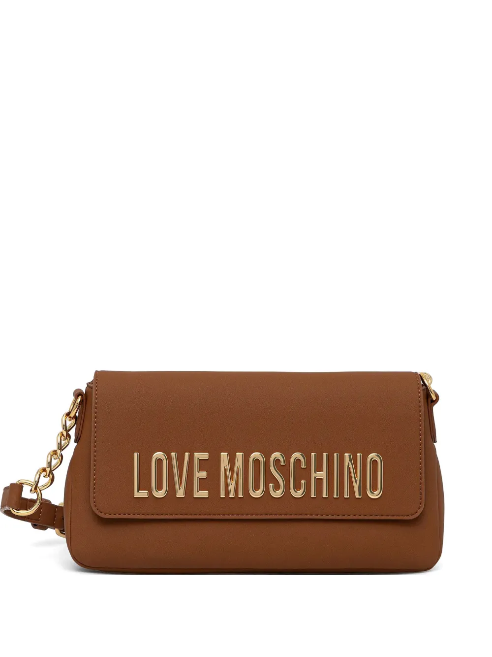 Love Moschino logo-letttering cross body bag - Marrone