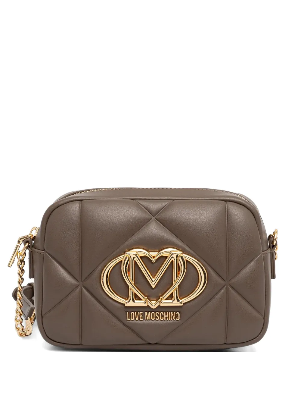 Love Moschino quilted logo-detail cross body bag - Marrone