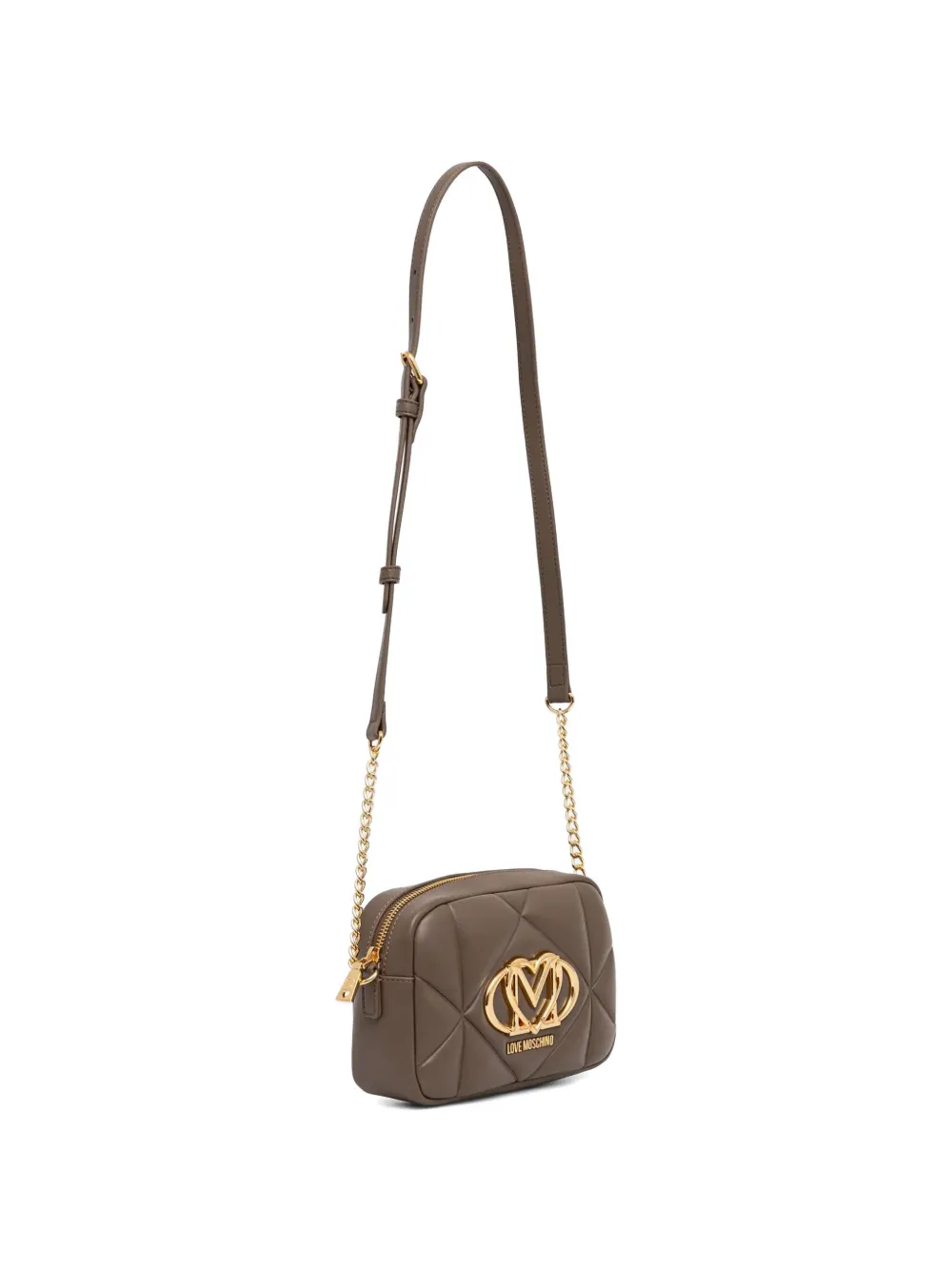 Love Moschino Gewatteerde crossbodytas met logodetail Bruin