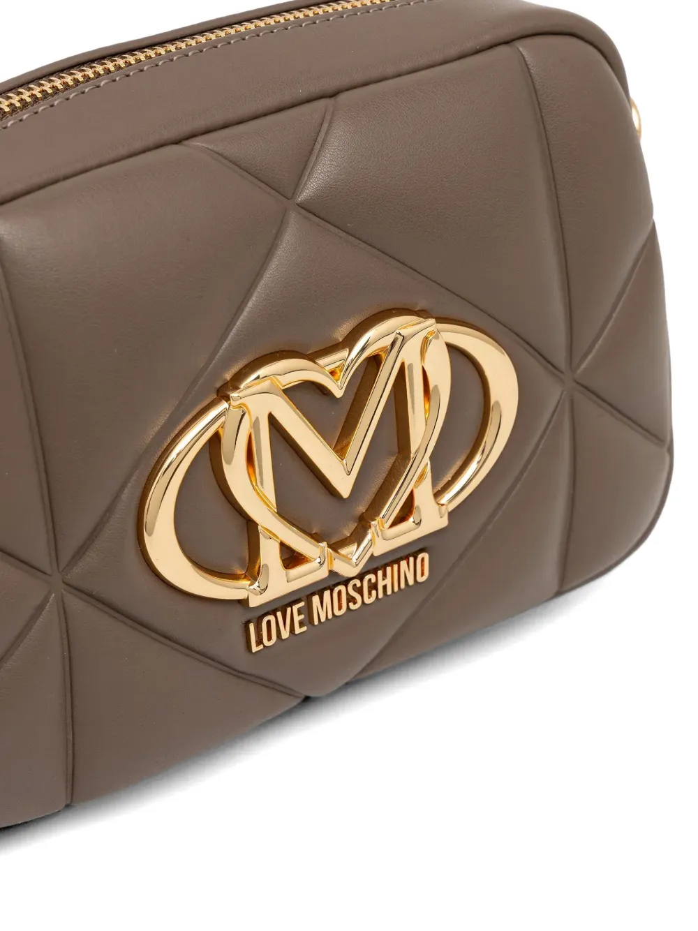 Love Moschino Gewatteerde crossbodytas met logodetail Bruin