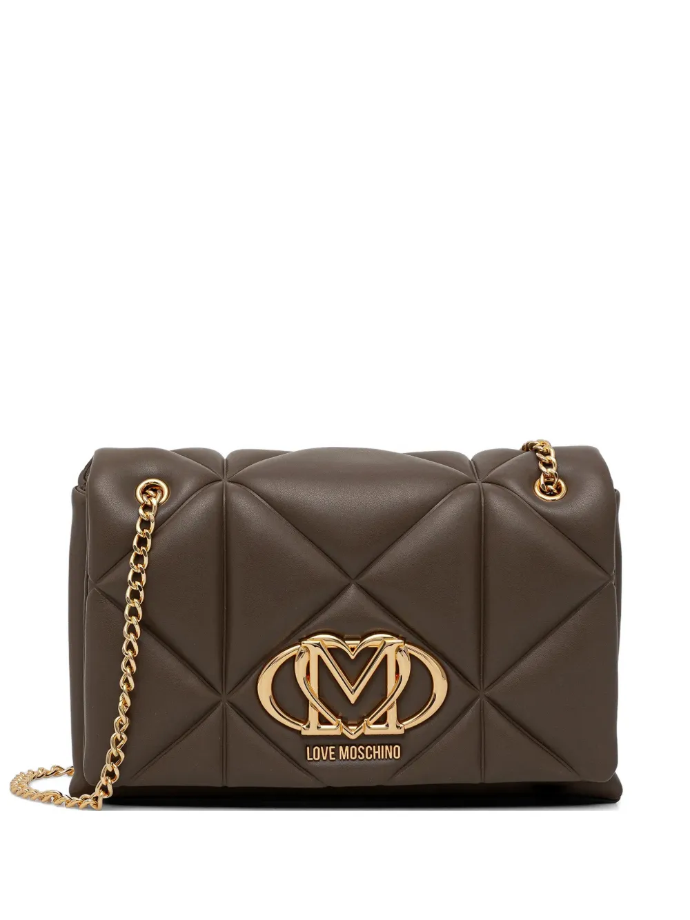 Love Moschino quilted chain-strap cross body bag - Marrone