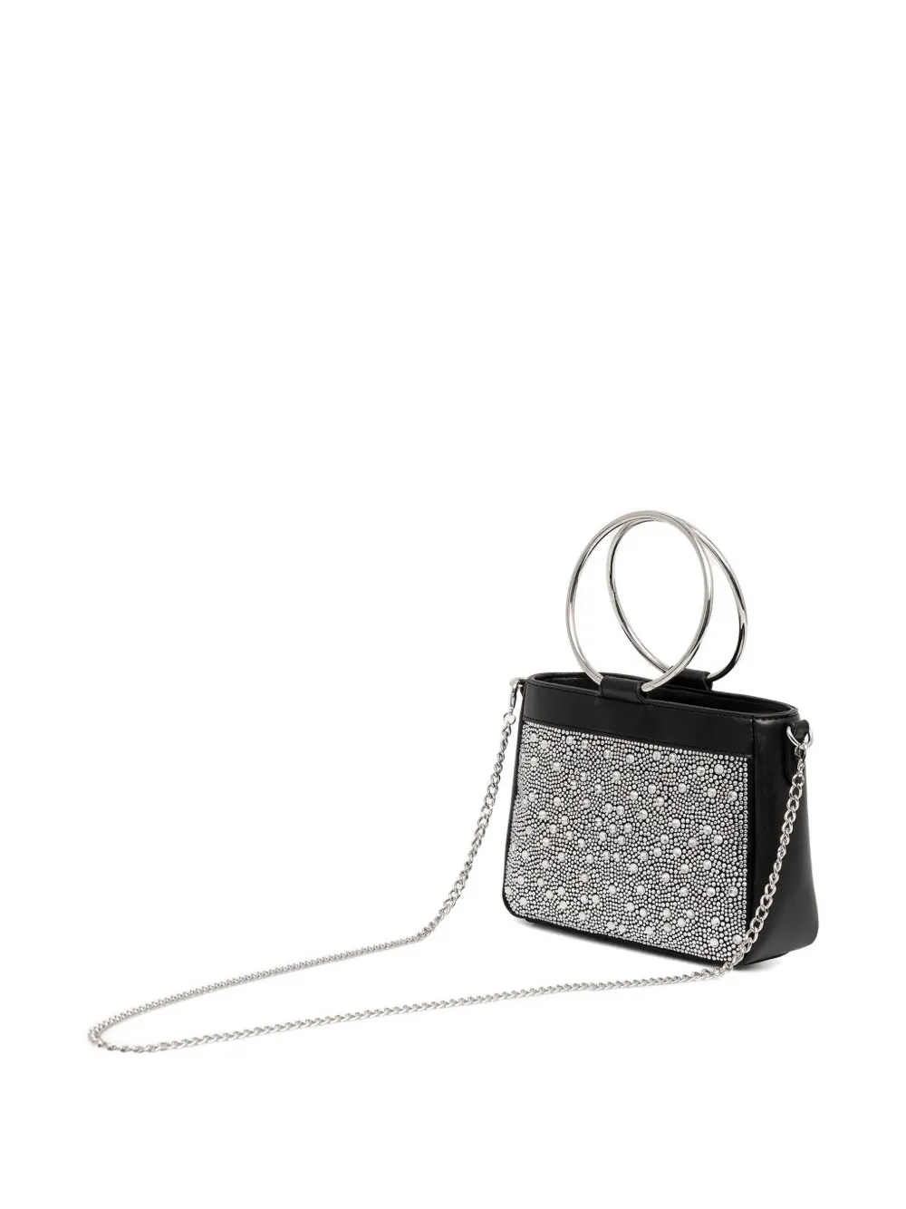 Love Moschino Shopper met ring handgreep en stras Zwart