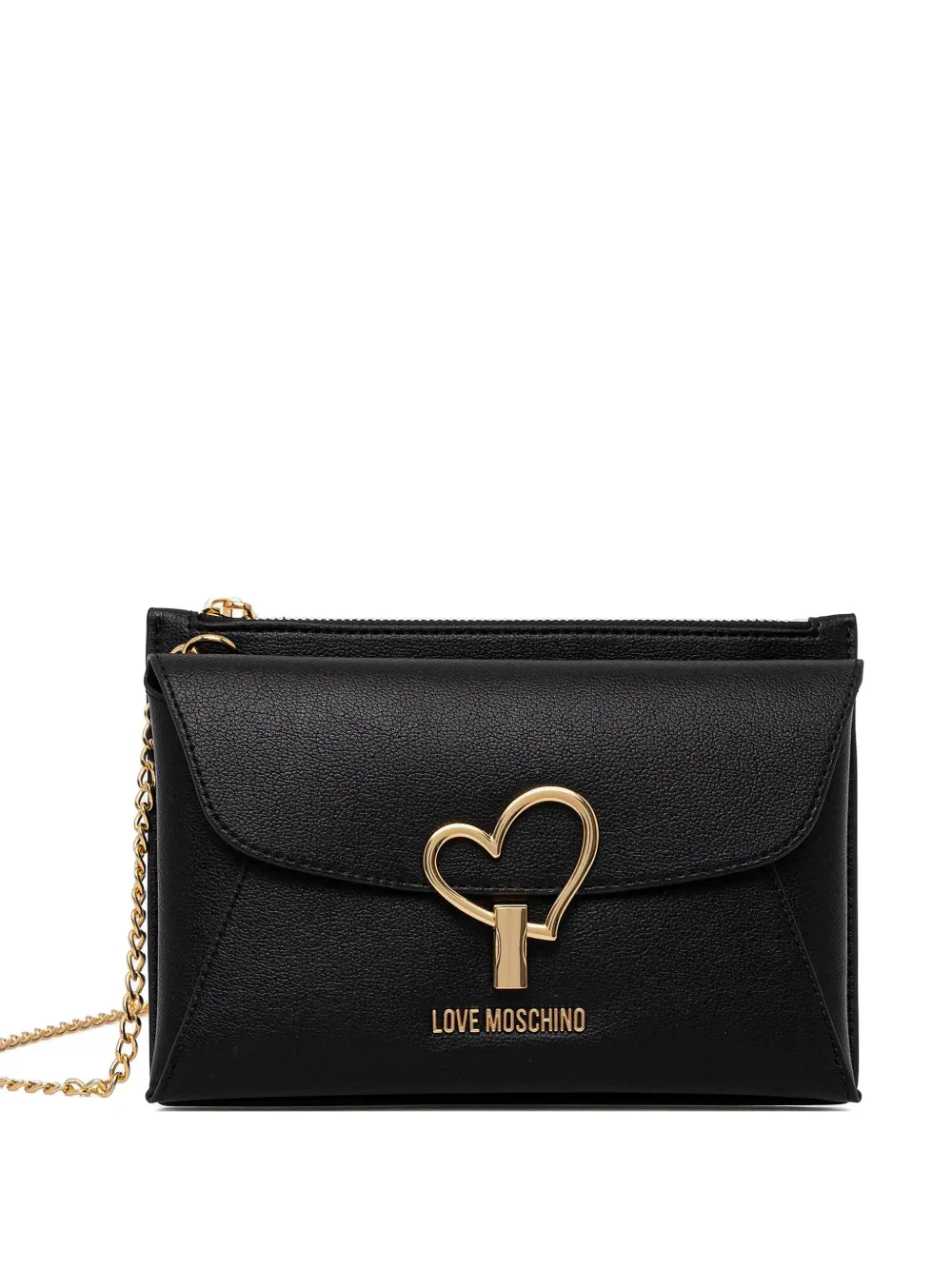 Love Moschino heart-appliqué cross body bag - Nero