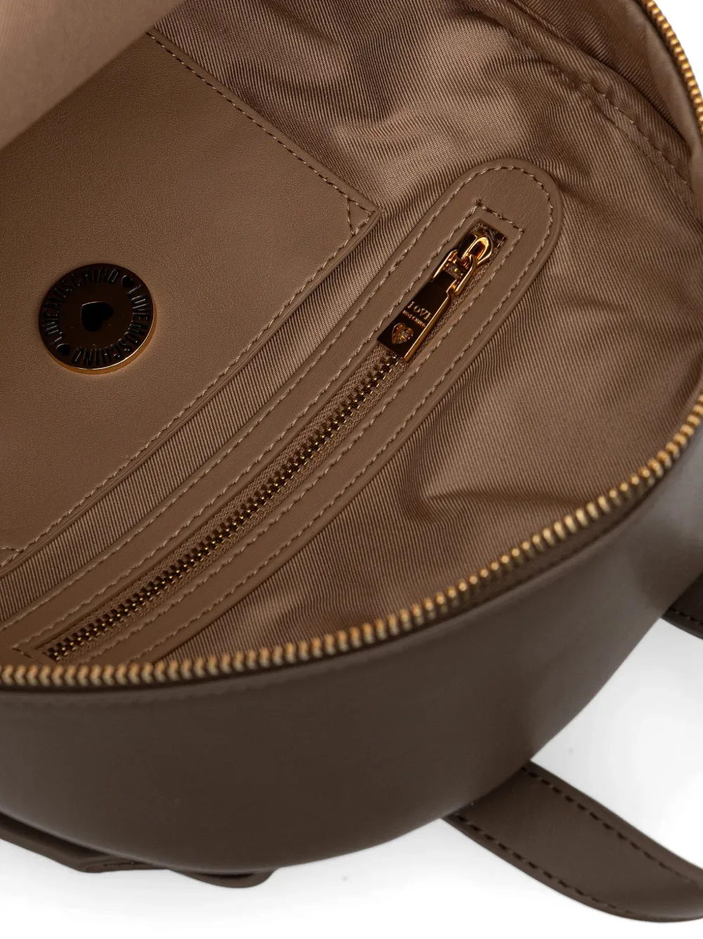 Love Moschino Gewatteerde rugzak met logoplakkaat Bruin