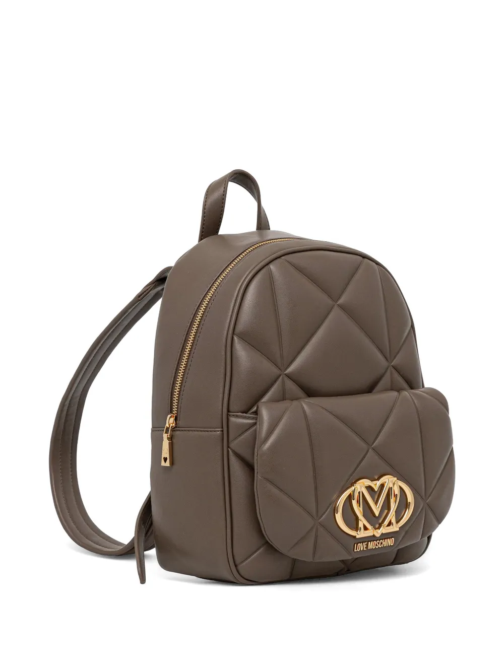  Love Moschino Quilted Logo-plaque Backpack - Brown 