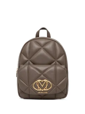 Love Moschino Quilted logo-detail Backpack | Black | FARFETCH