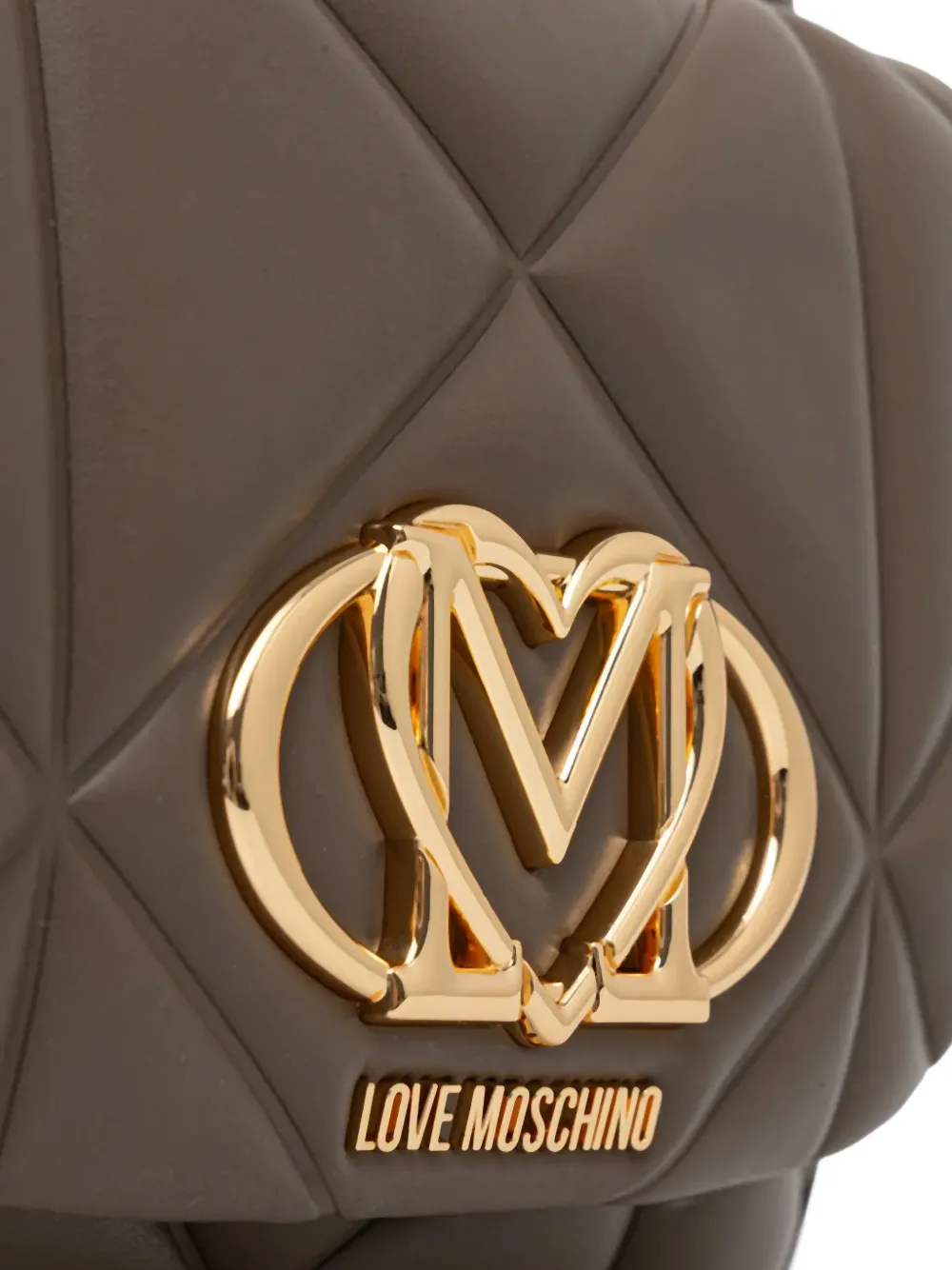 Love Moschino Gewatteerde rugzak met logoplakkaat Bruin