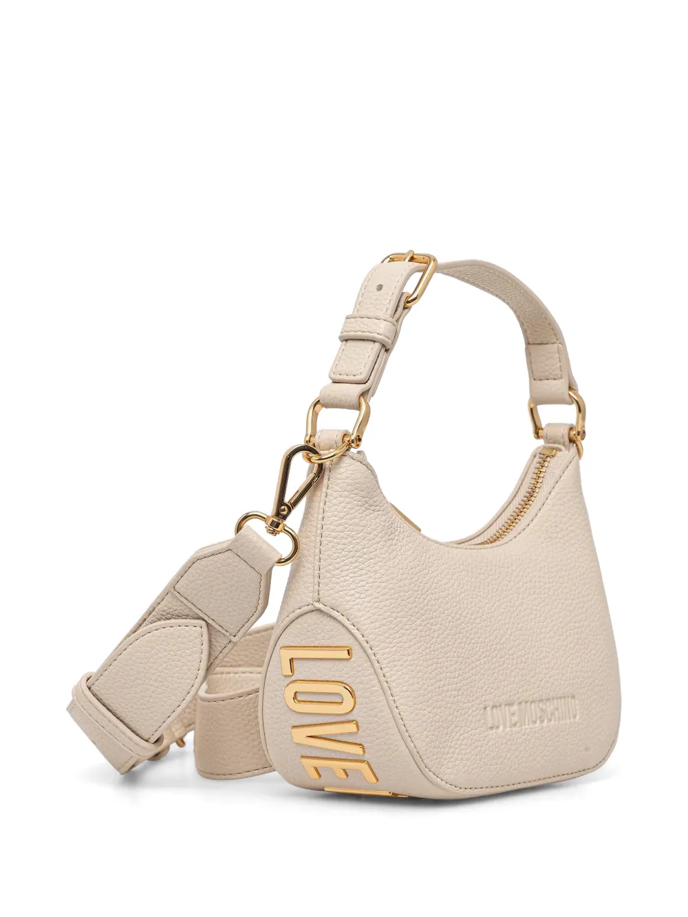 Love Moschino Schoudertas met logo-reliëf Beige