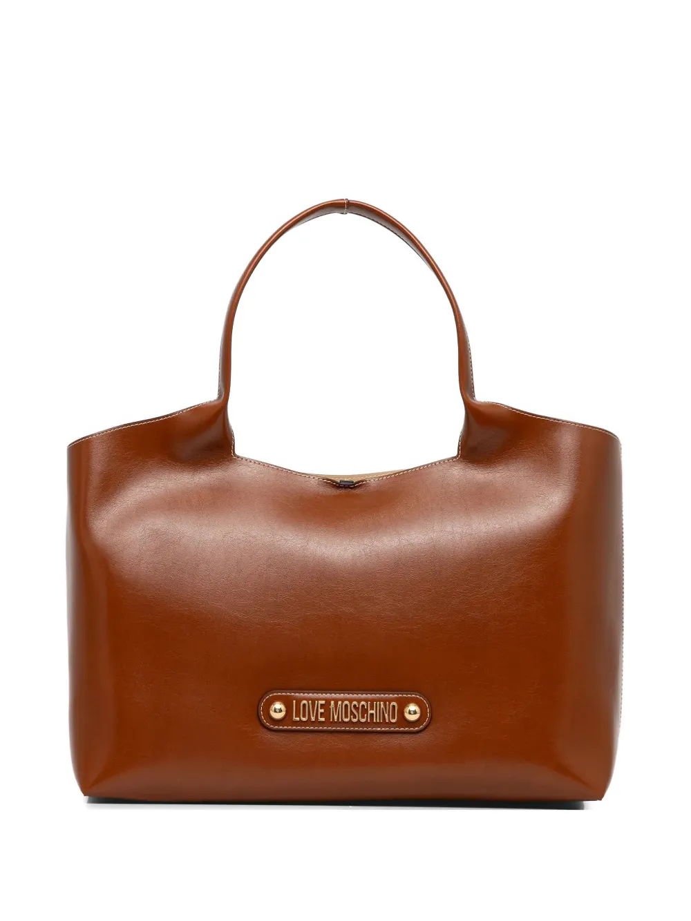 Love Moschino logo-applique tote bag - Marrone