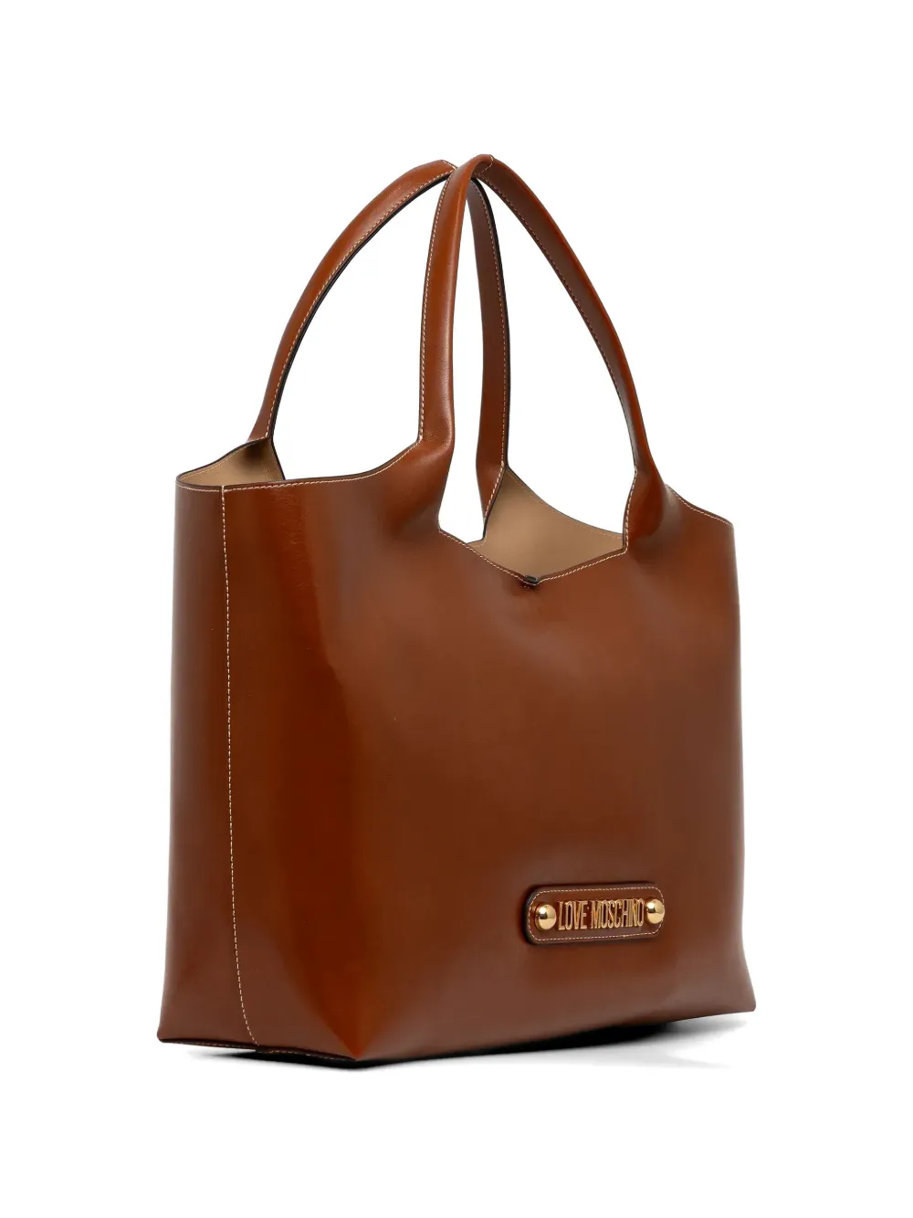 Love Moschino Shopper met logopatch Bruin