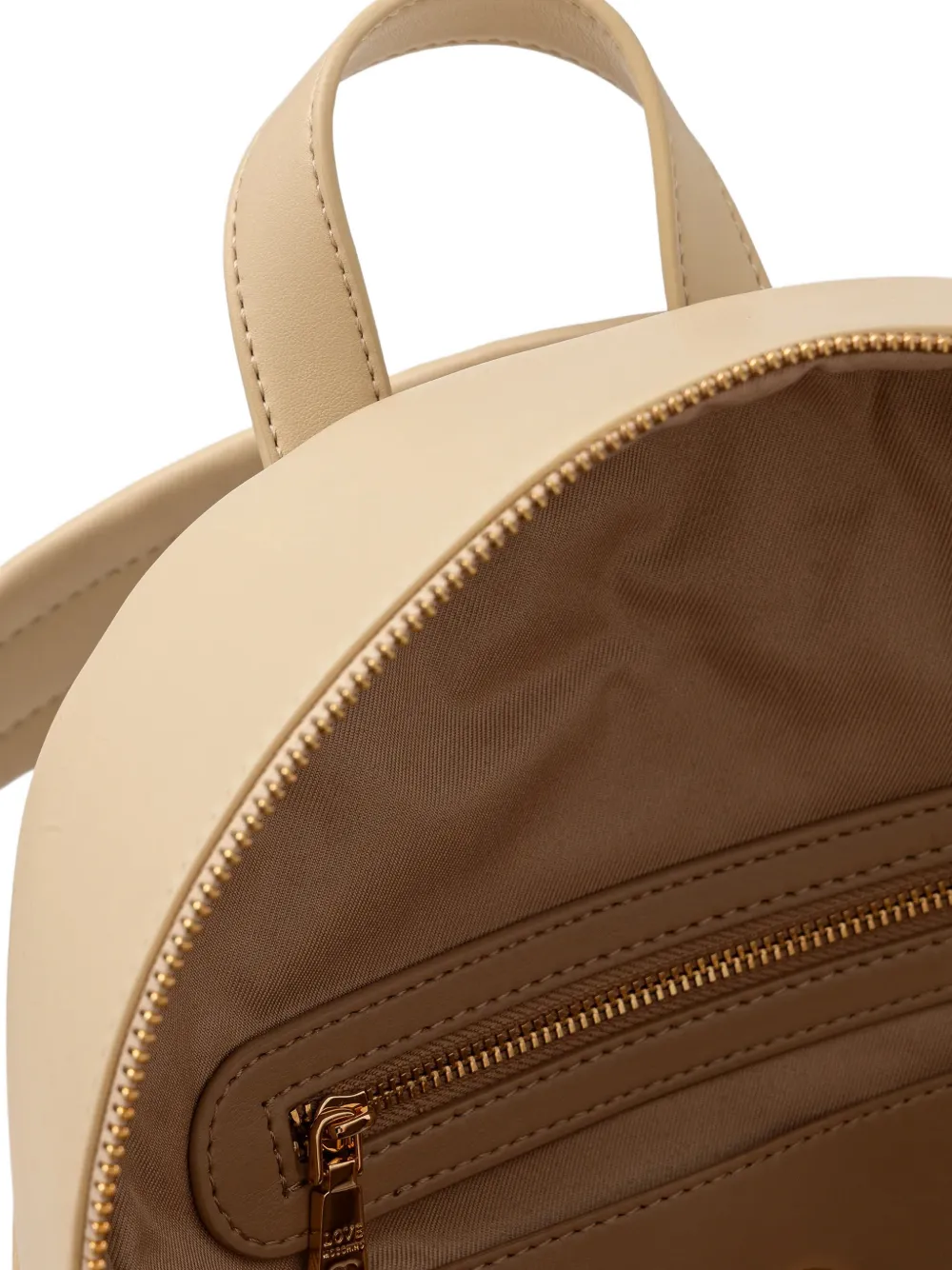 Love Moschino Gewatteerde rugzak met logoplakkaat Beige