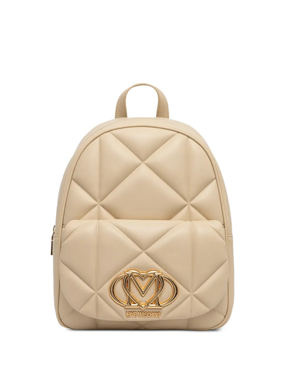 Love Moschino quilted logo-plaque backpack - Toni neutri