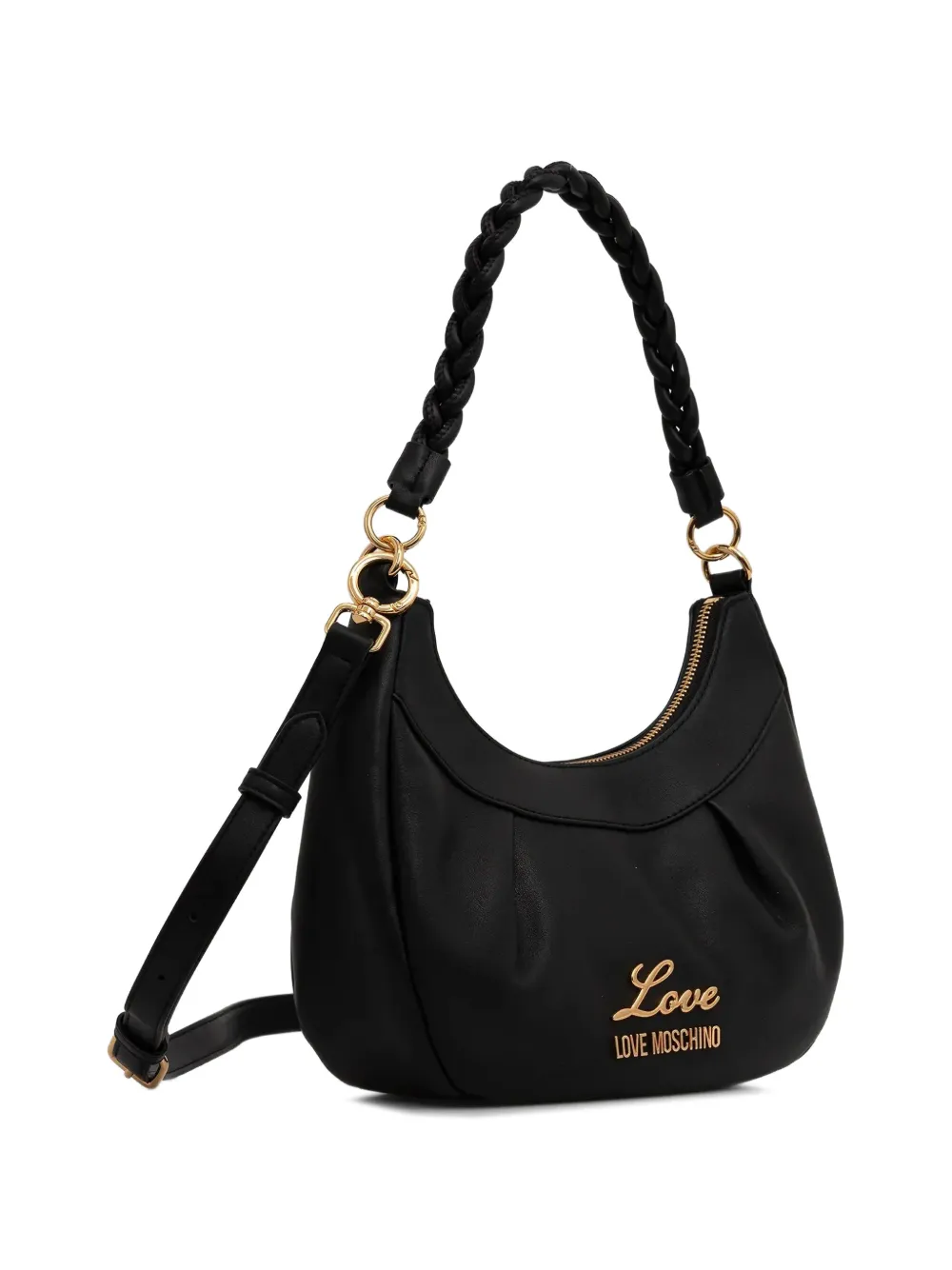 Love Moschino Shopper met gevlochten handvat Zwart