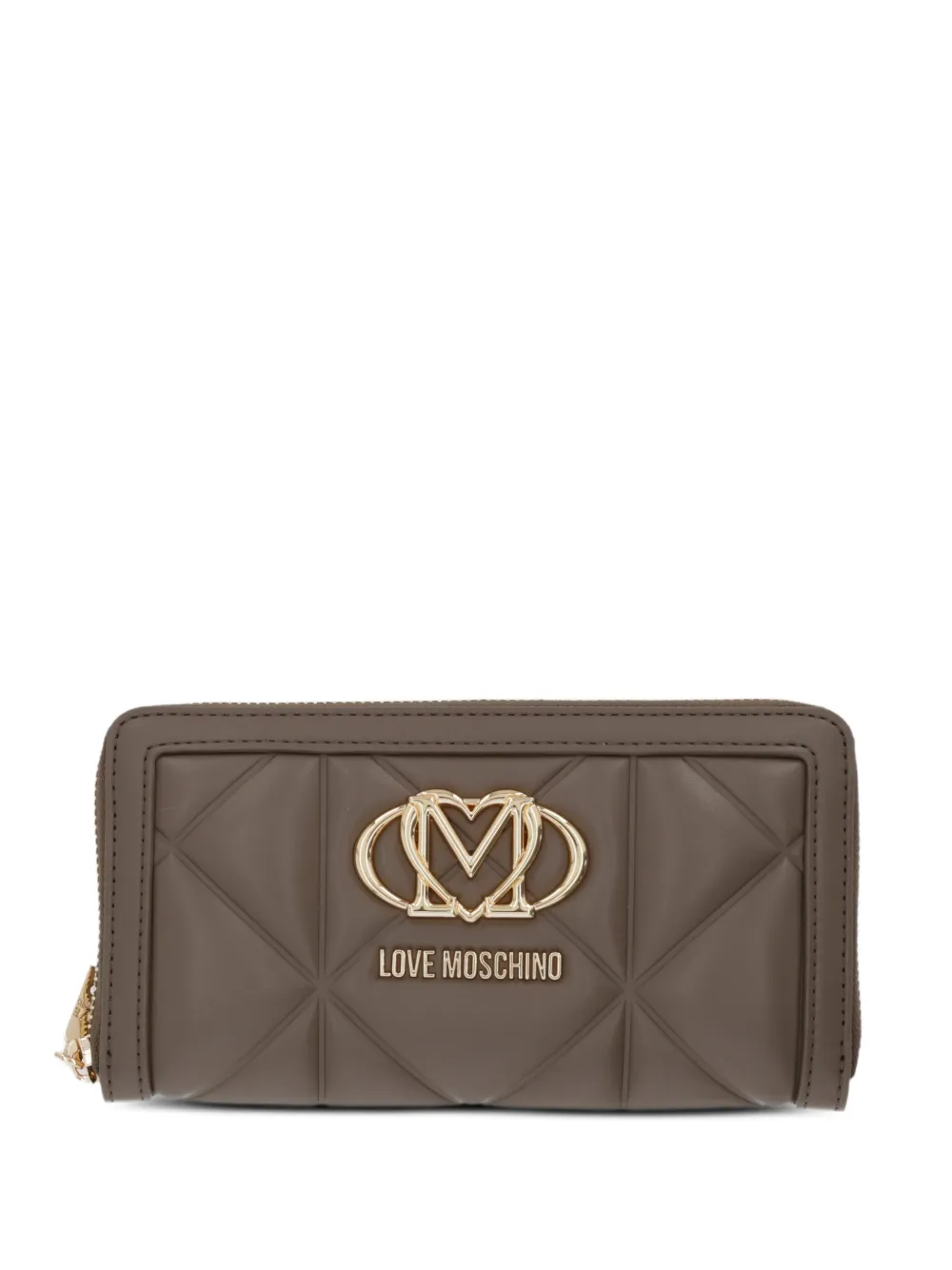Love Moschino quilted zipped wallet - Marrone