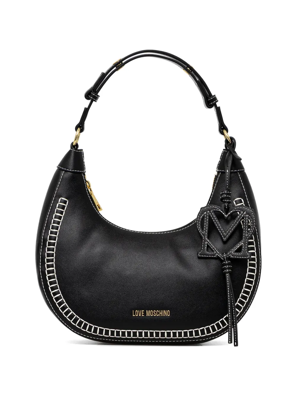 Love Moschino logo-detail stitched tote bag - Nero