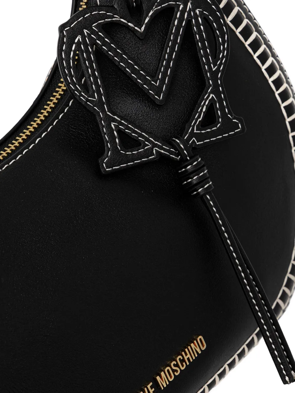 Love Moschino Shopper met logodetail en stiksel Zwart