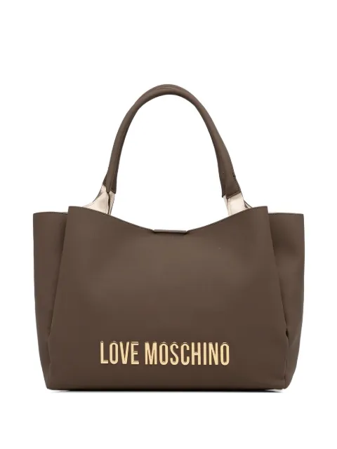 Love Moschino tote con placa del logo