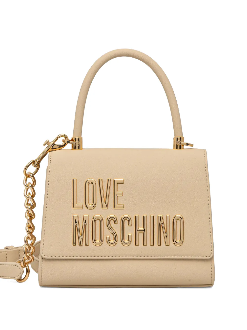 Love Moschino logo-plaque chain tote bag - Toni neutri