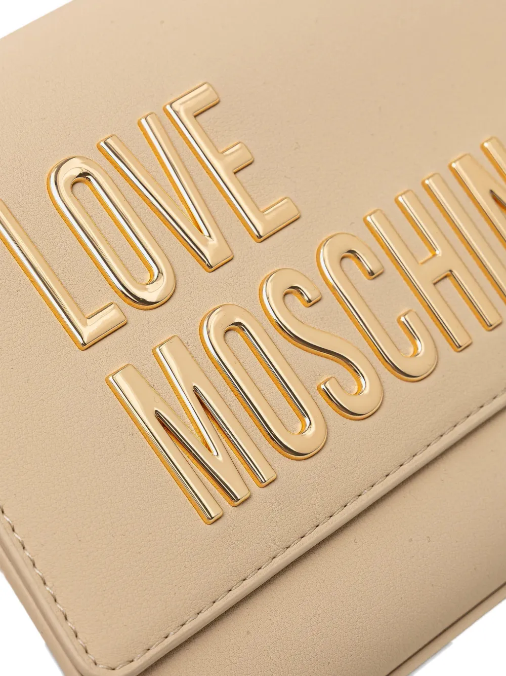 Love Moschino Shopper met logoplakkaat Beige