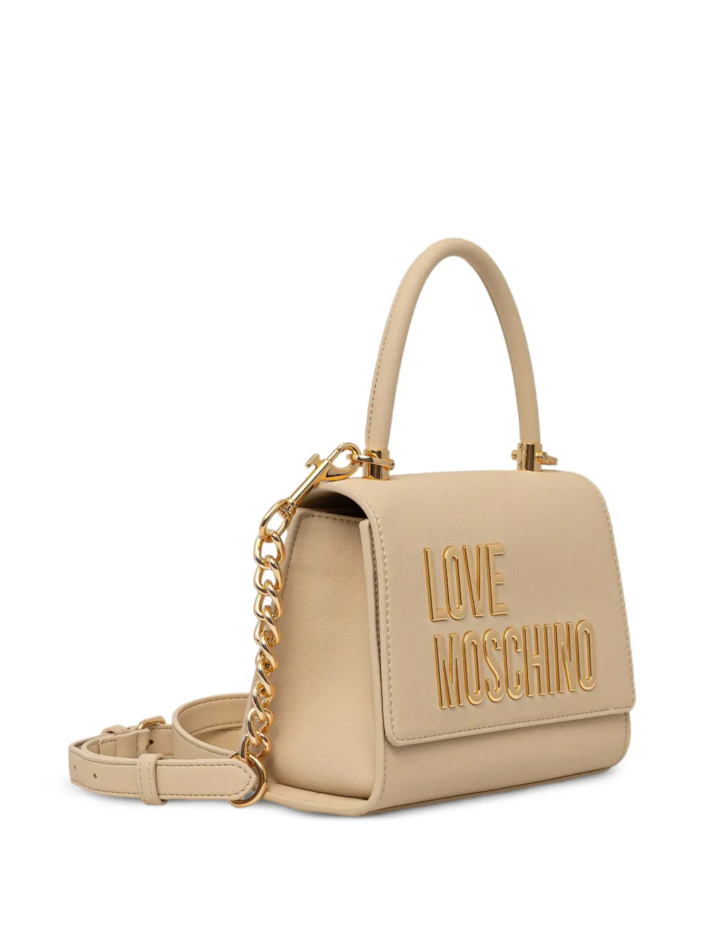 Love Moschino Shopper met logoplakkaat Beige