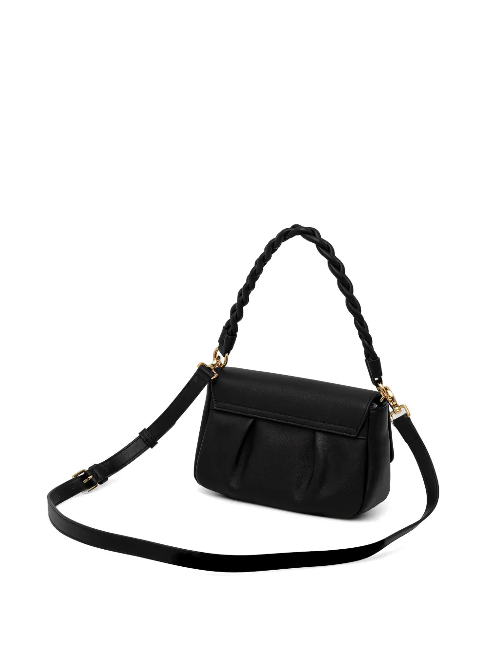 Love Moschino Shopper met gevlochten handvat en logodetail Zwart