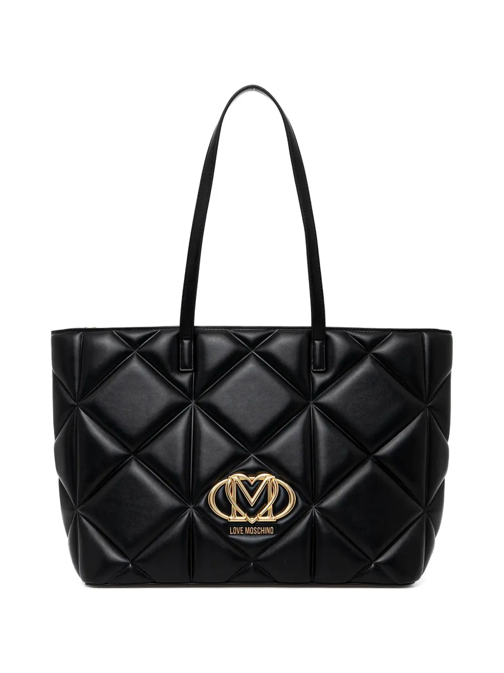 Love Moschino quilted logo-plaque tote bag - Nero