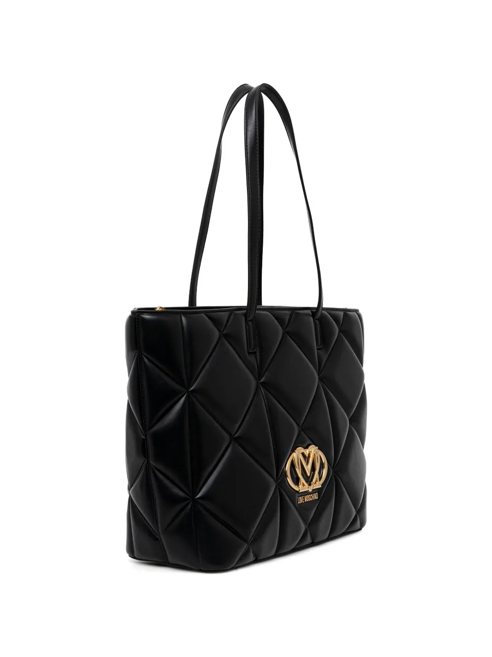 Love Moschino Shopper met logoplakkaat Zwart