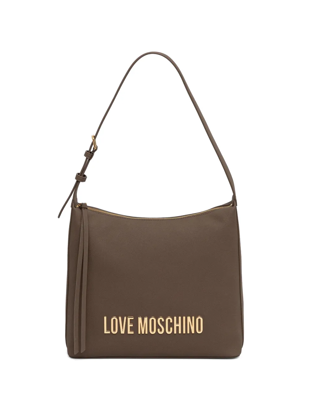 Love Moschino logo-plaque tote bag - Marrone