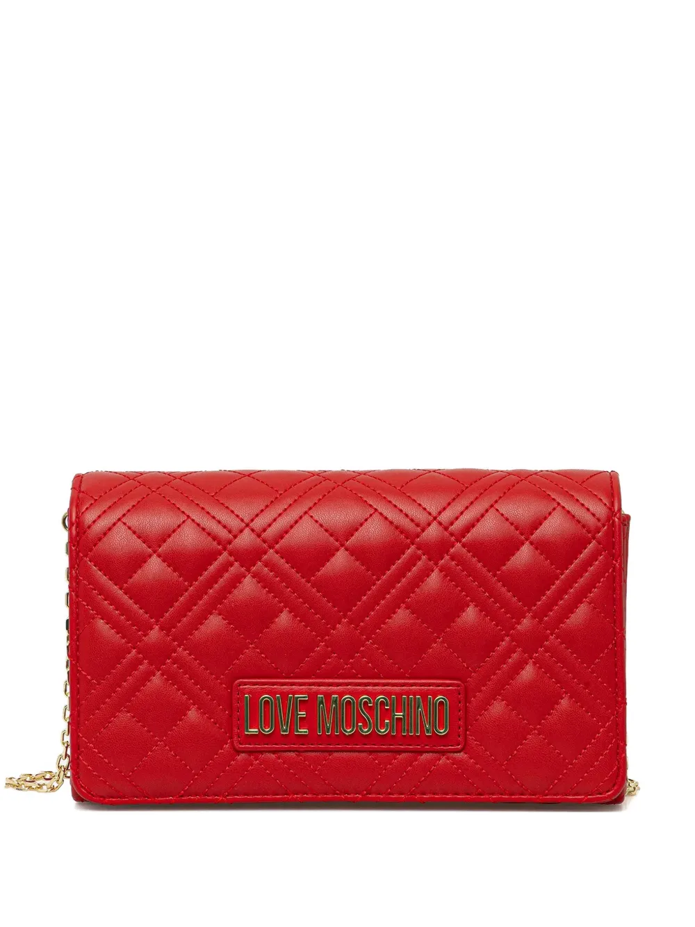 Love Moschino quilted chain cross body bag - Rosso