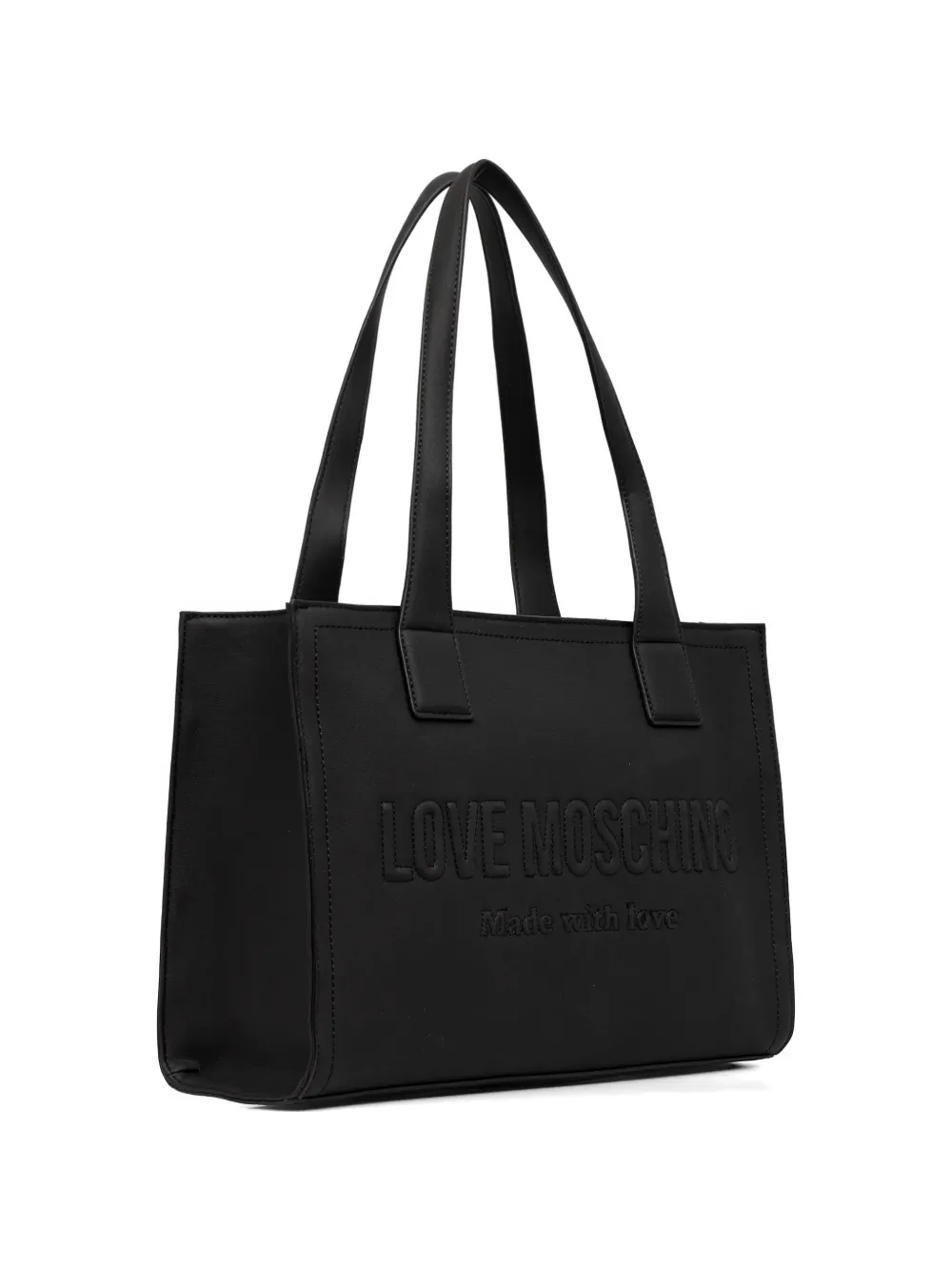 Love Moschino Shopper met logo-reliëf Zwart