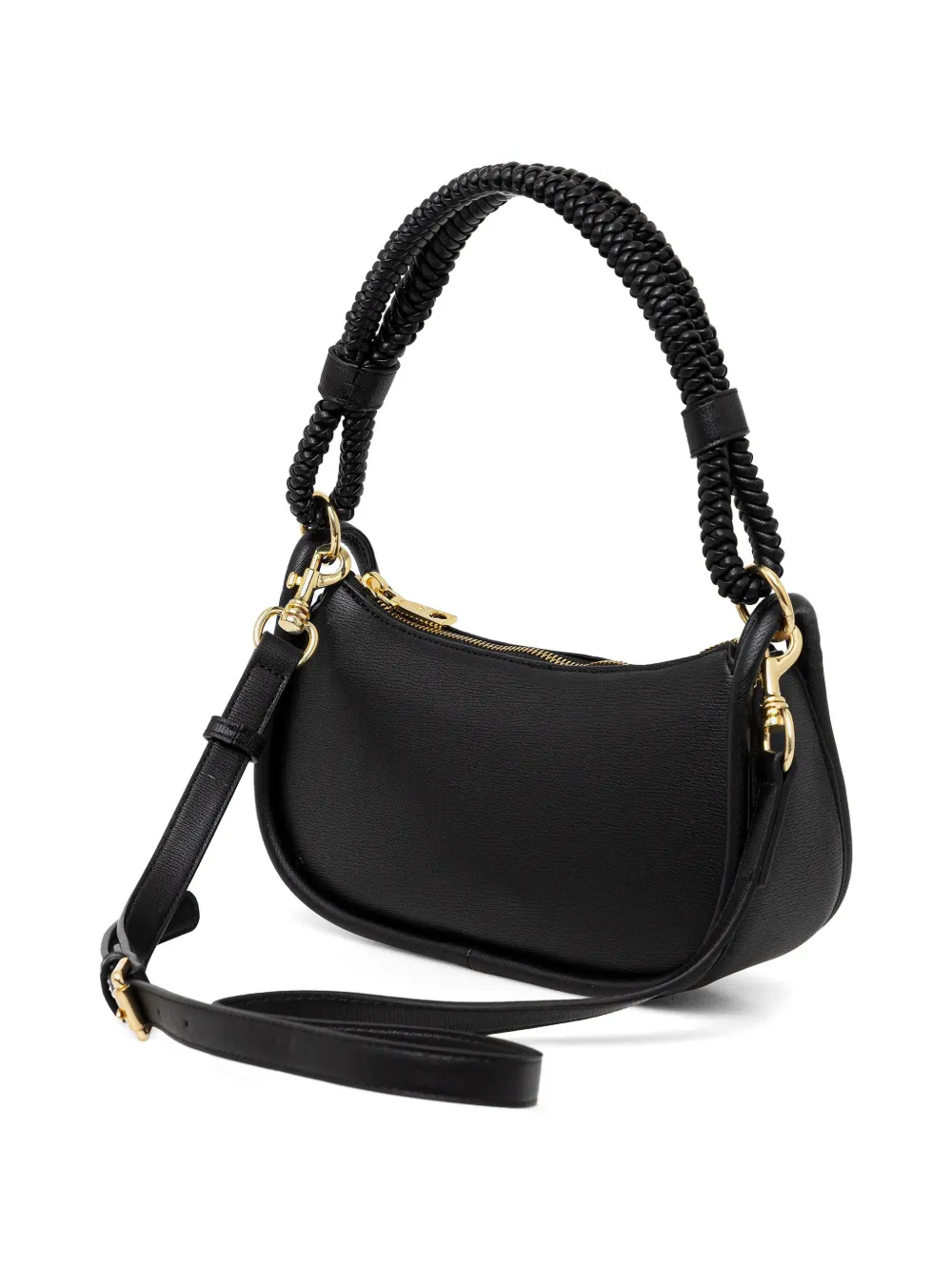 Love Moschino Shopper met gevlochten handvat en logodetail Zwart