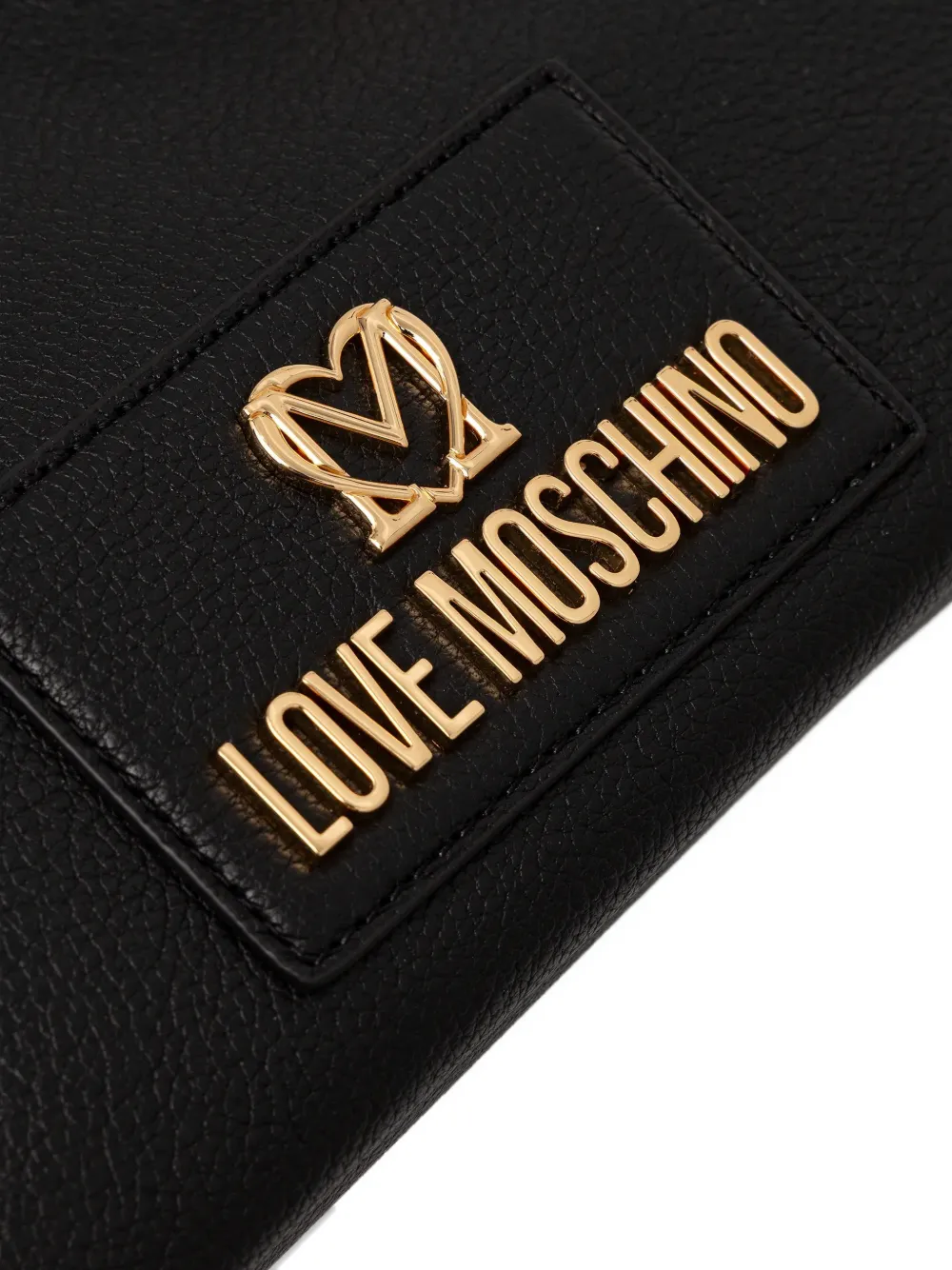 Love Moschino Shopper met logoplakkaat en ketting Zwart