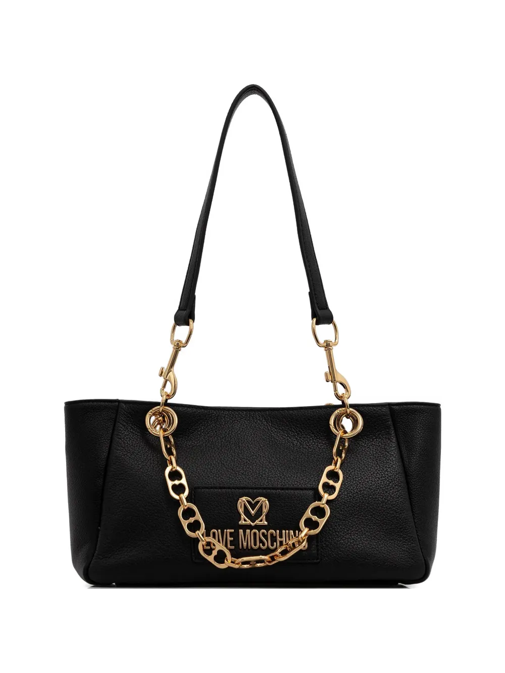 Love Moschino chain logo-plaque tote bag - Nero