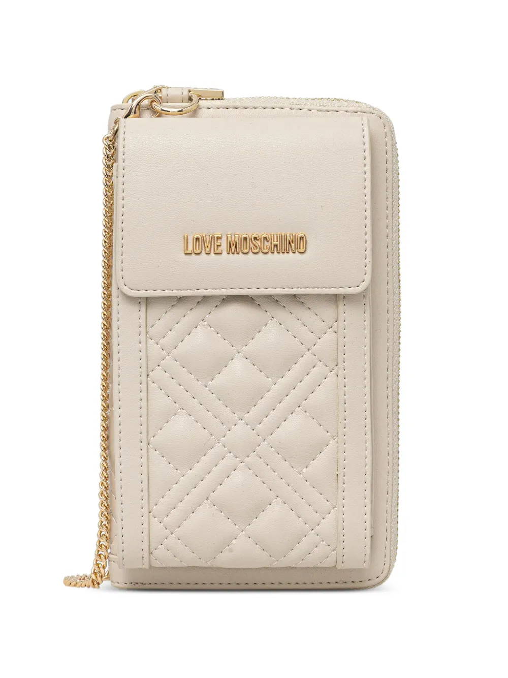 Love Moschino quilted chain-strap phone bag - Toni neutri