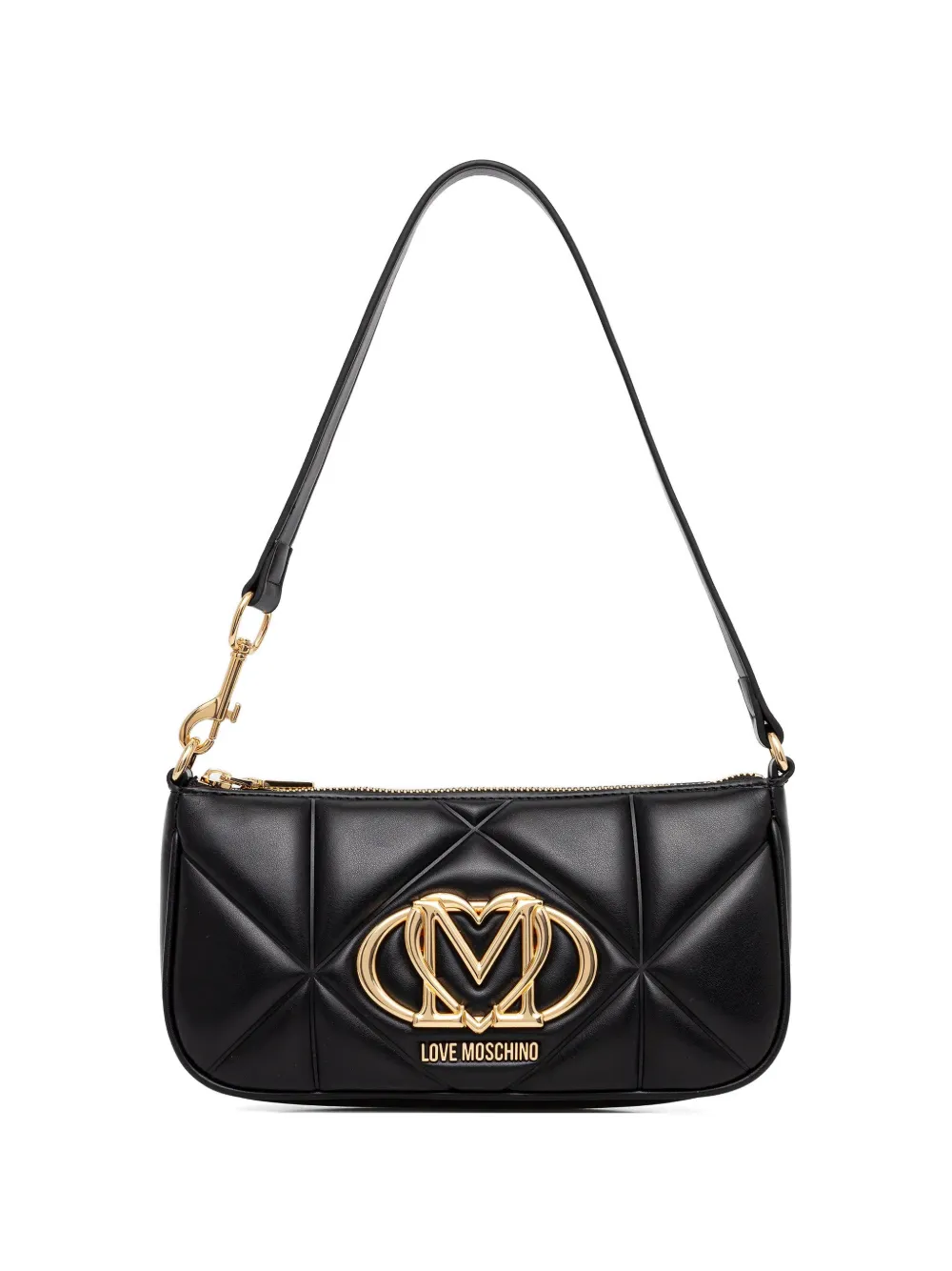 Love Moschino quilted logo-plaque tote bag - Nero