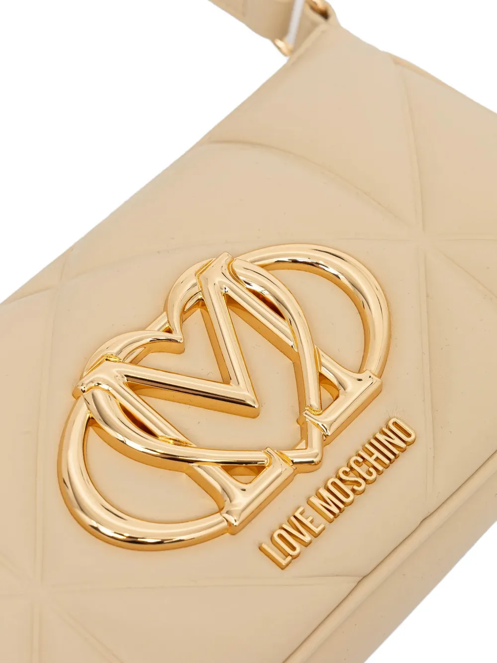 Love Moschino Shopper met logoplakkaat Beige