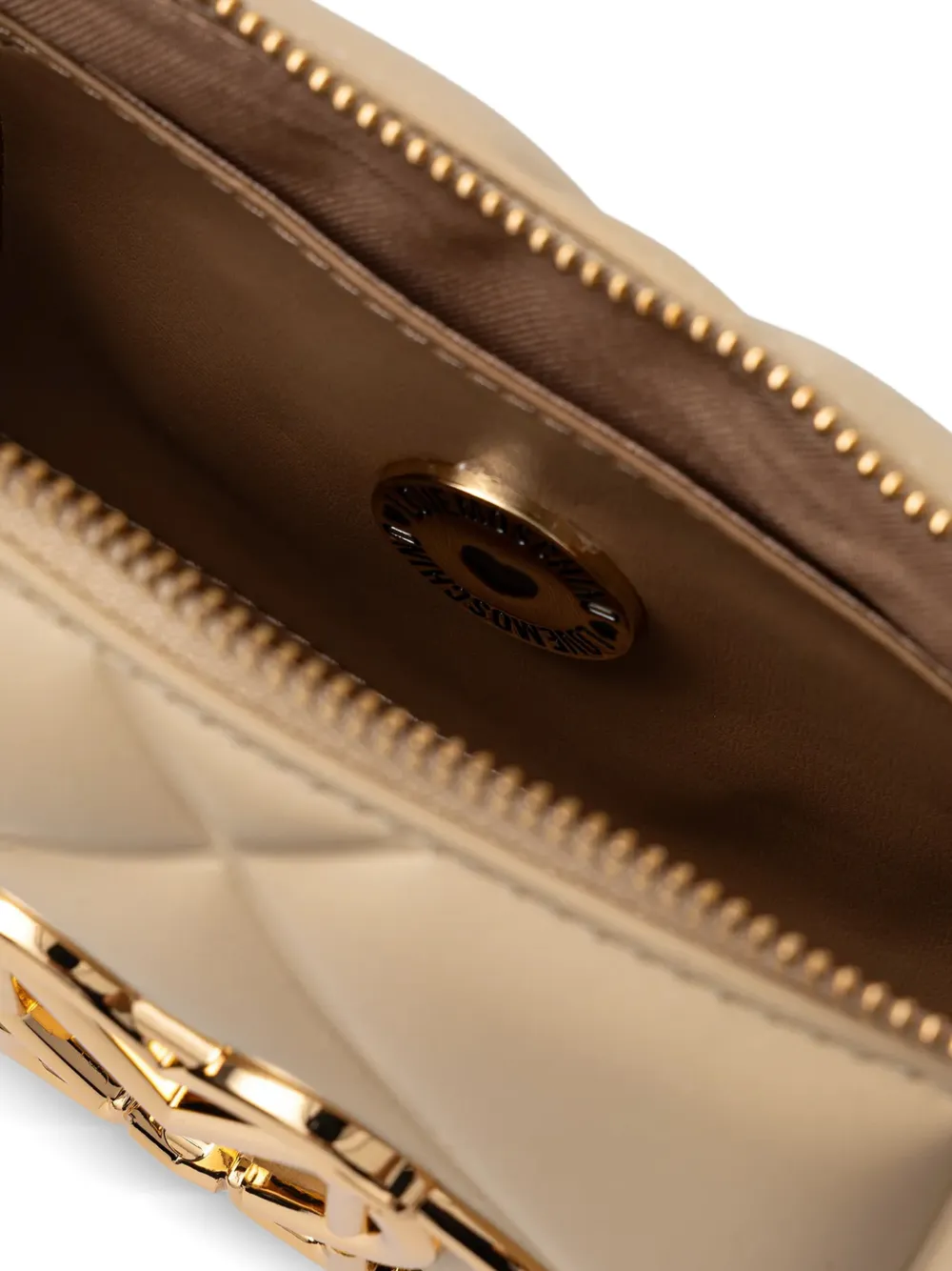 Love Moschino Shopper met logoplakkaat Beige