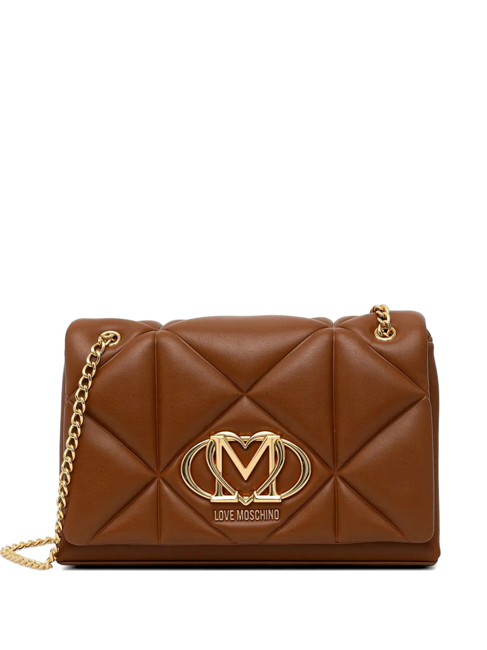 Love Moschino quilted chain-strap cross body bag - Marrone