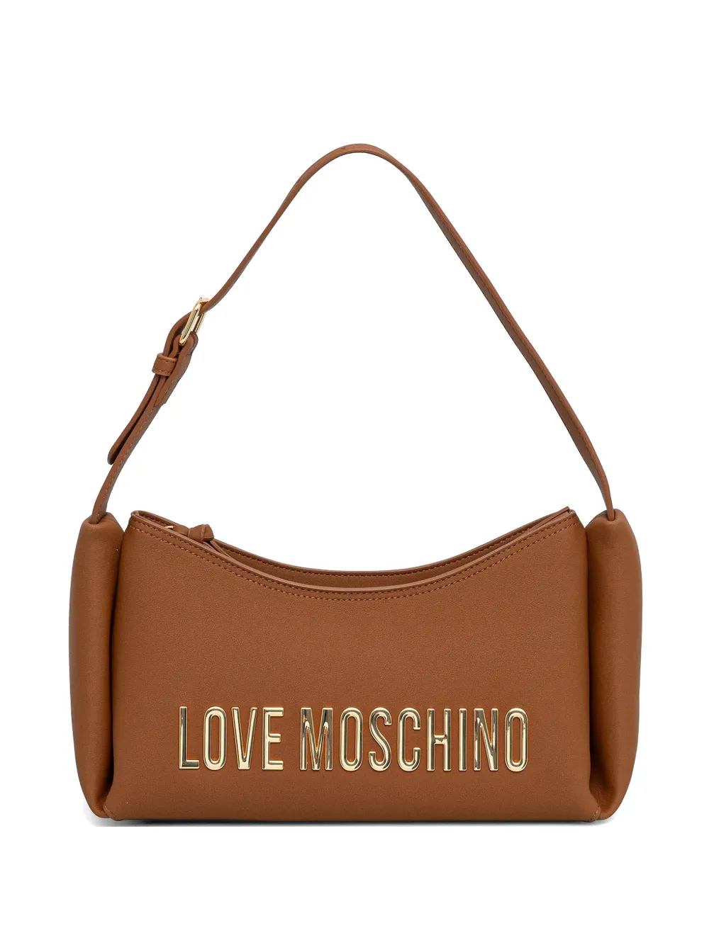 Love Moschino logo-plaque tote bag - Marrone