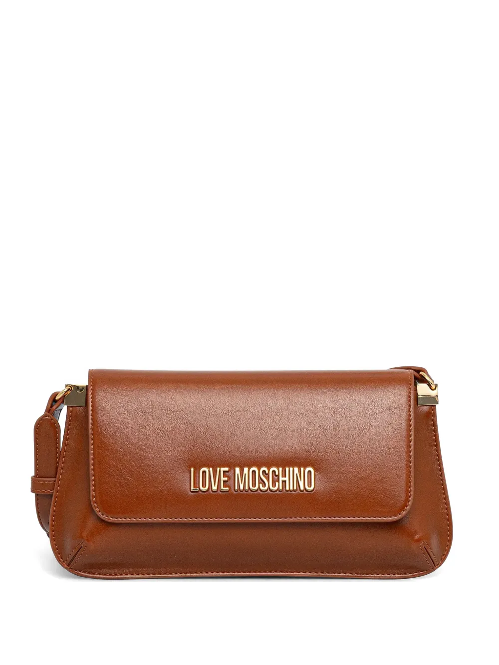 Love Moschino logo-plaque shoulder bag - Marrone