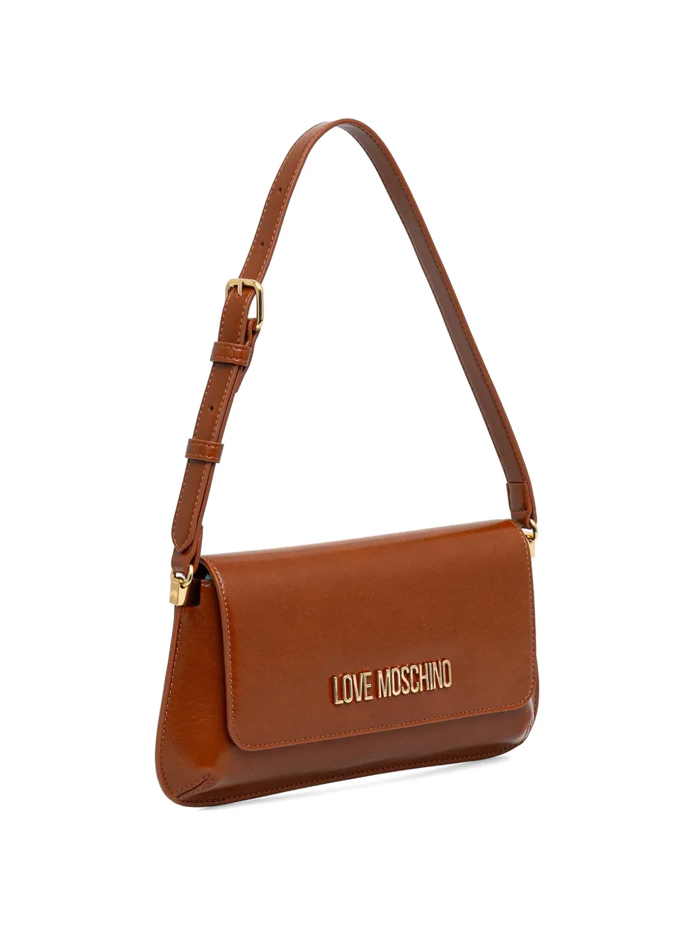 Love Moschino Schoudertas met logoplakkaat Bruin