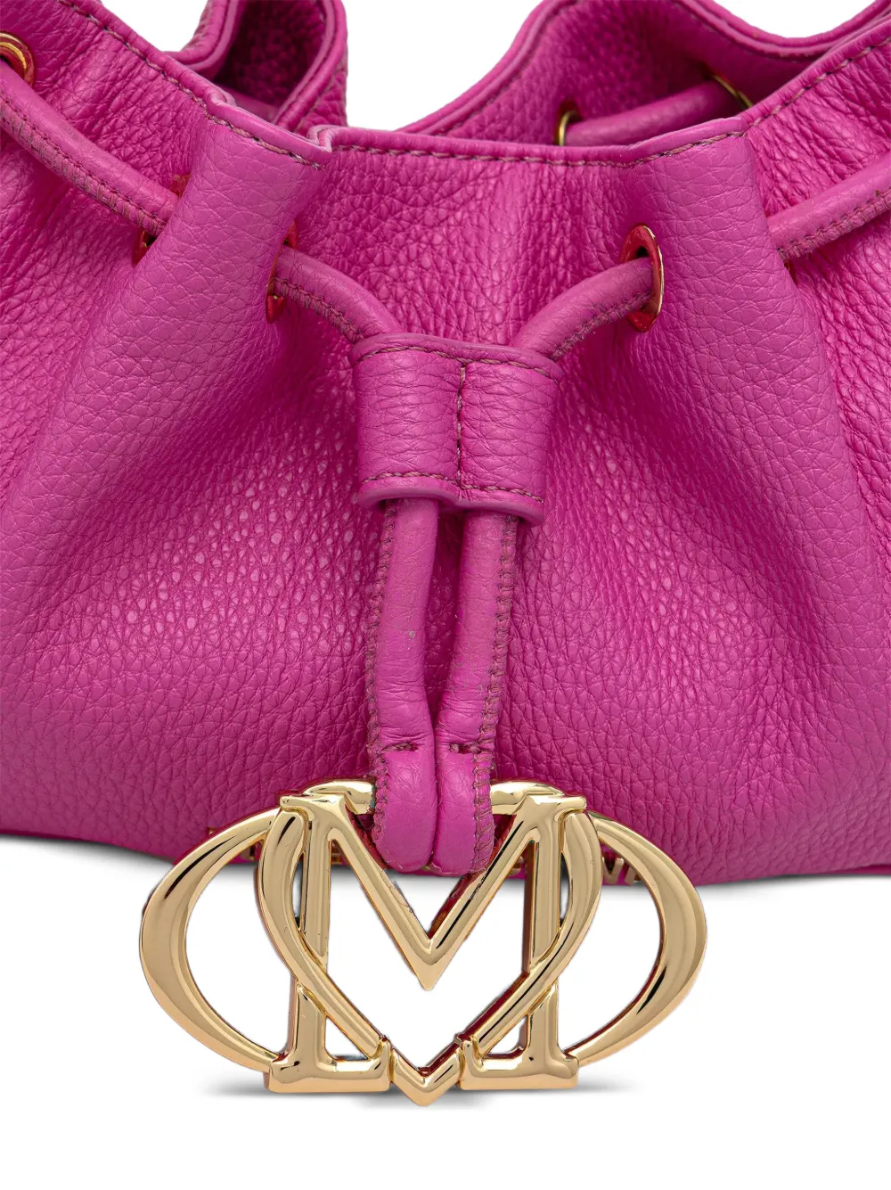 Love Moschino Schoudertas met logoplakkaat en trekkoord Roze