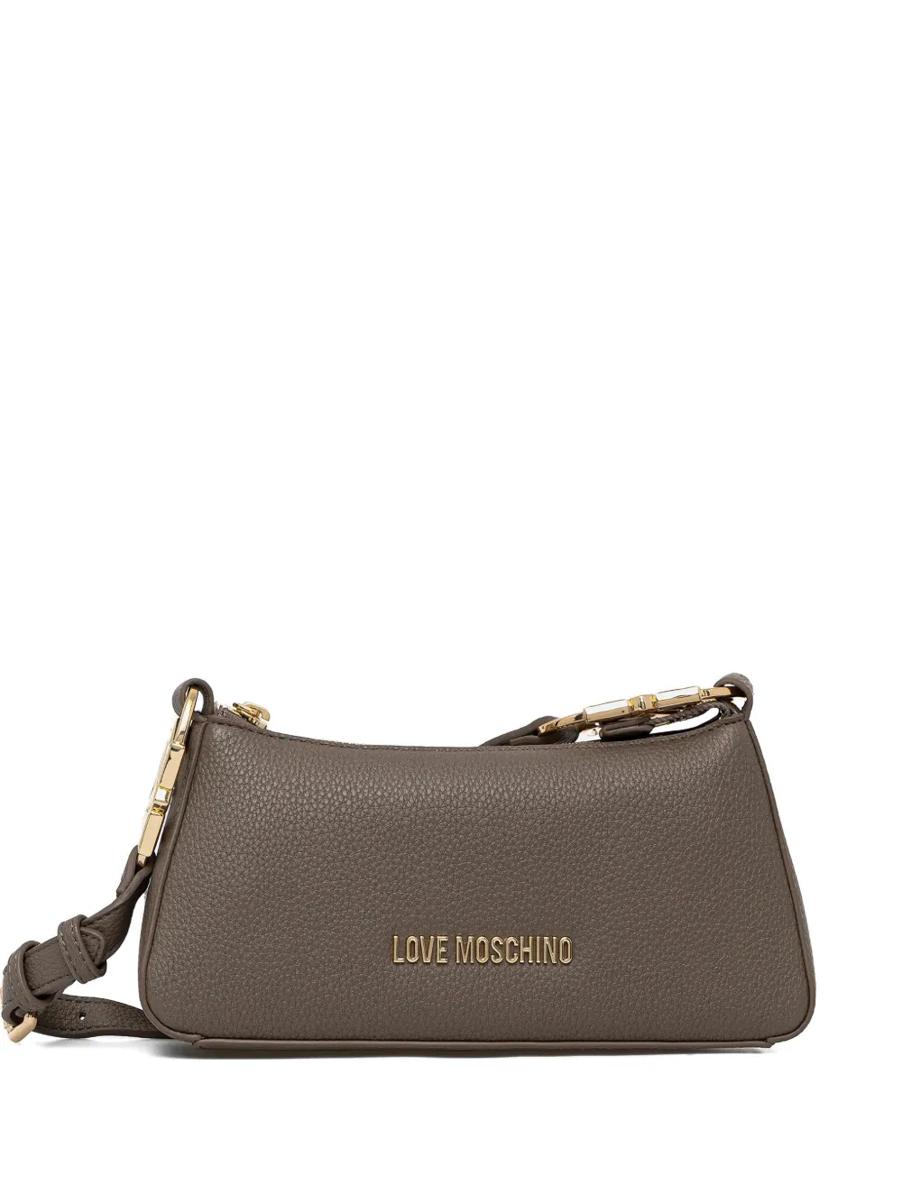 Love Moschino logo-charm shoulder bag - Marrone