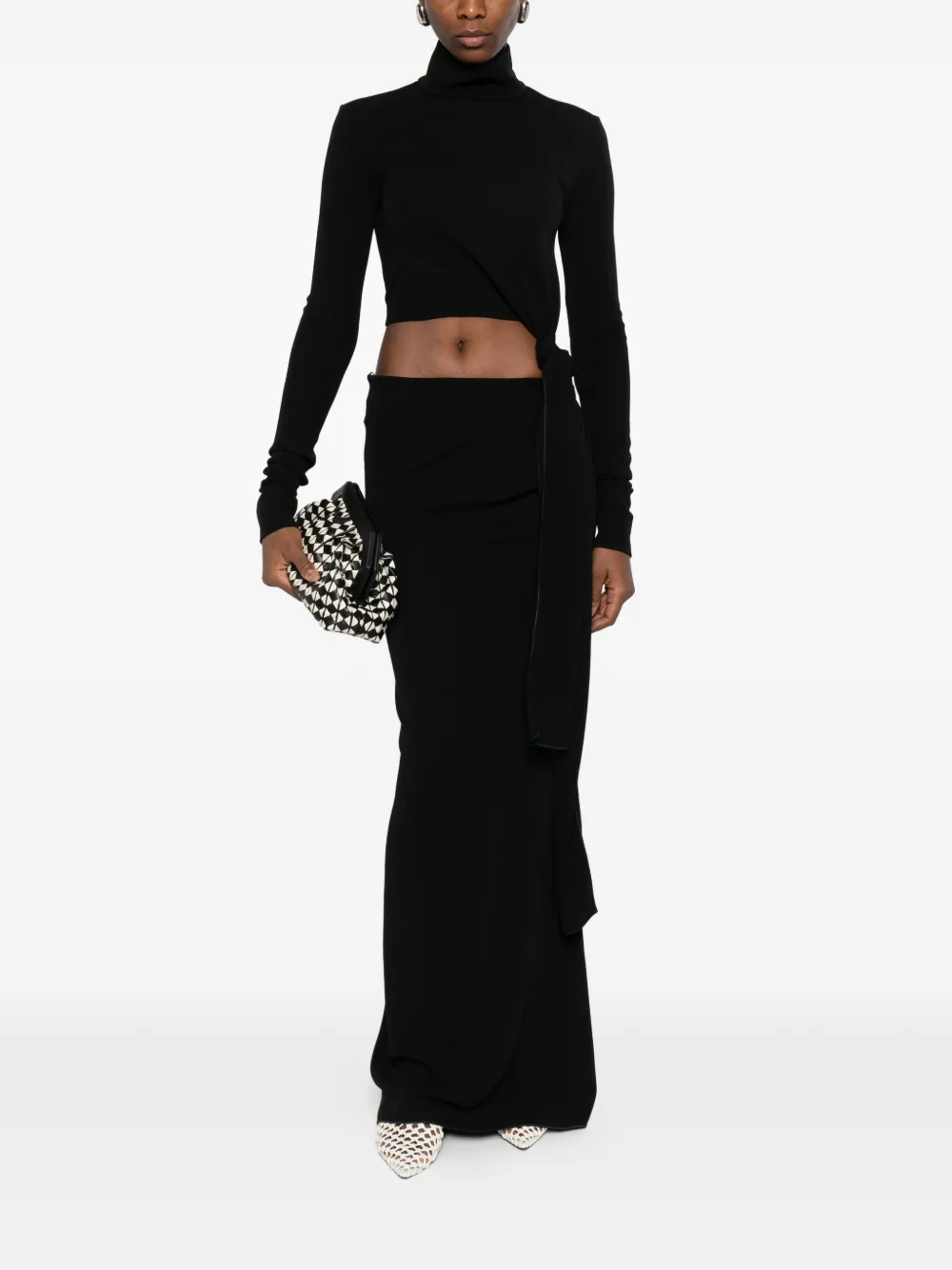 Sportmax Spxscout maxi-jurk met strikdetail Zwart