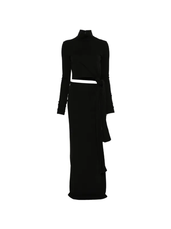 Sportmax Spxscout Tie-detail Maxi Dress in Black